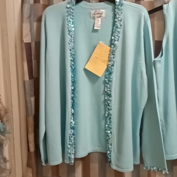 FINAL PRICE NWT Linea by Louis Dell'Olio acrylic blend 3-pc skirt suit 1X - Picture 14 of 15